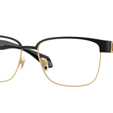 Versace VE1306 Square Eyeglasses  1436-Matte Black 57-140-16 - Color Map Black