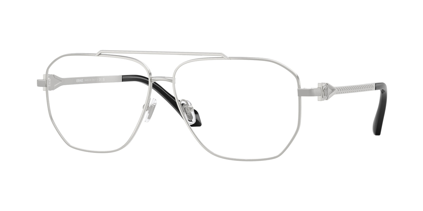 Versace VE1307 Square Eyeglasses  1000-Silver 59-140-12 - Color Map Silver