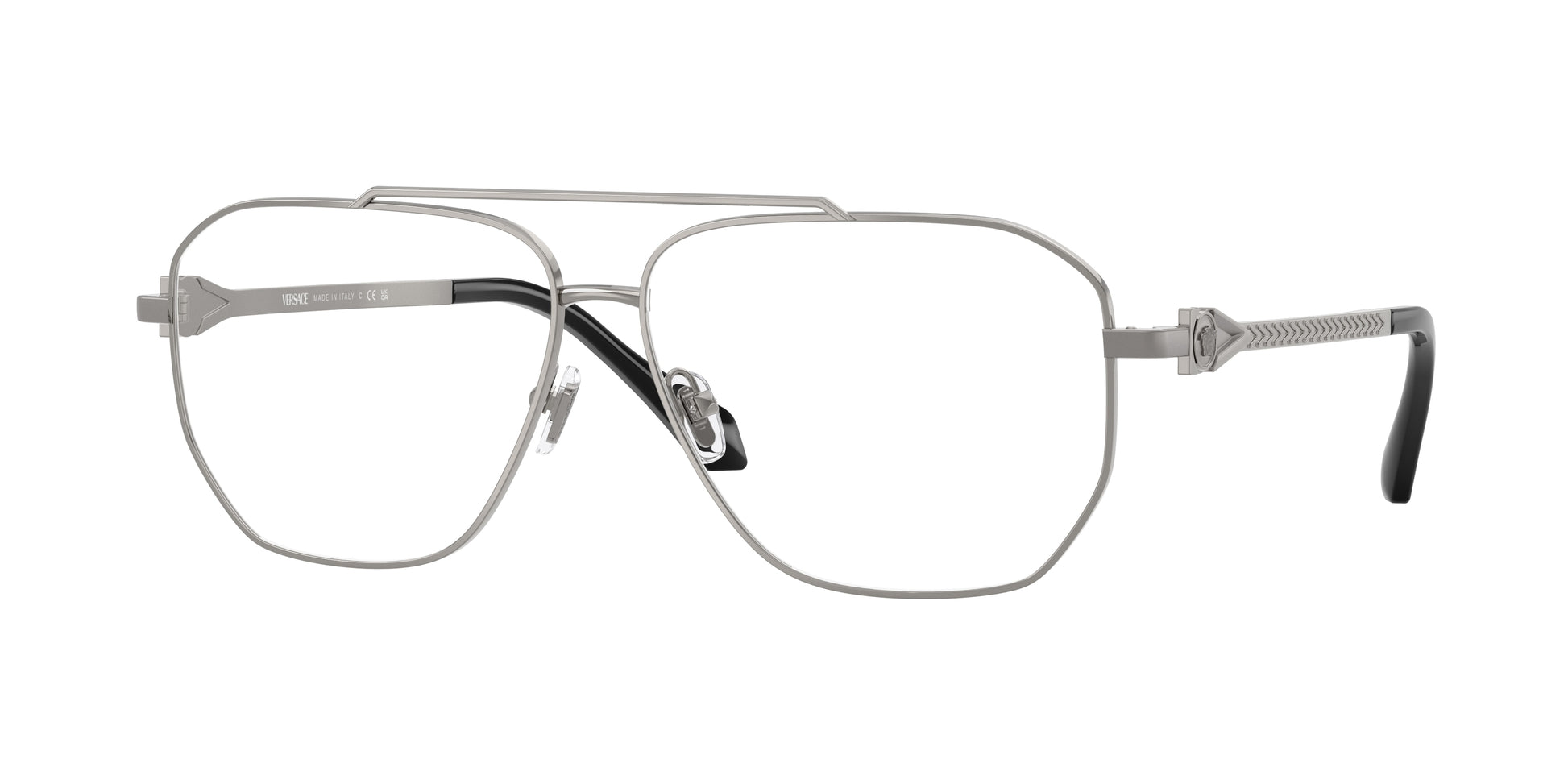Versace VE1307 Square Eyeglasses  1001-Gunmetal 59-140-12 - Color Map Grey