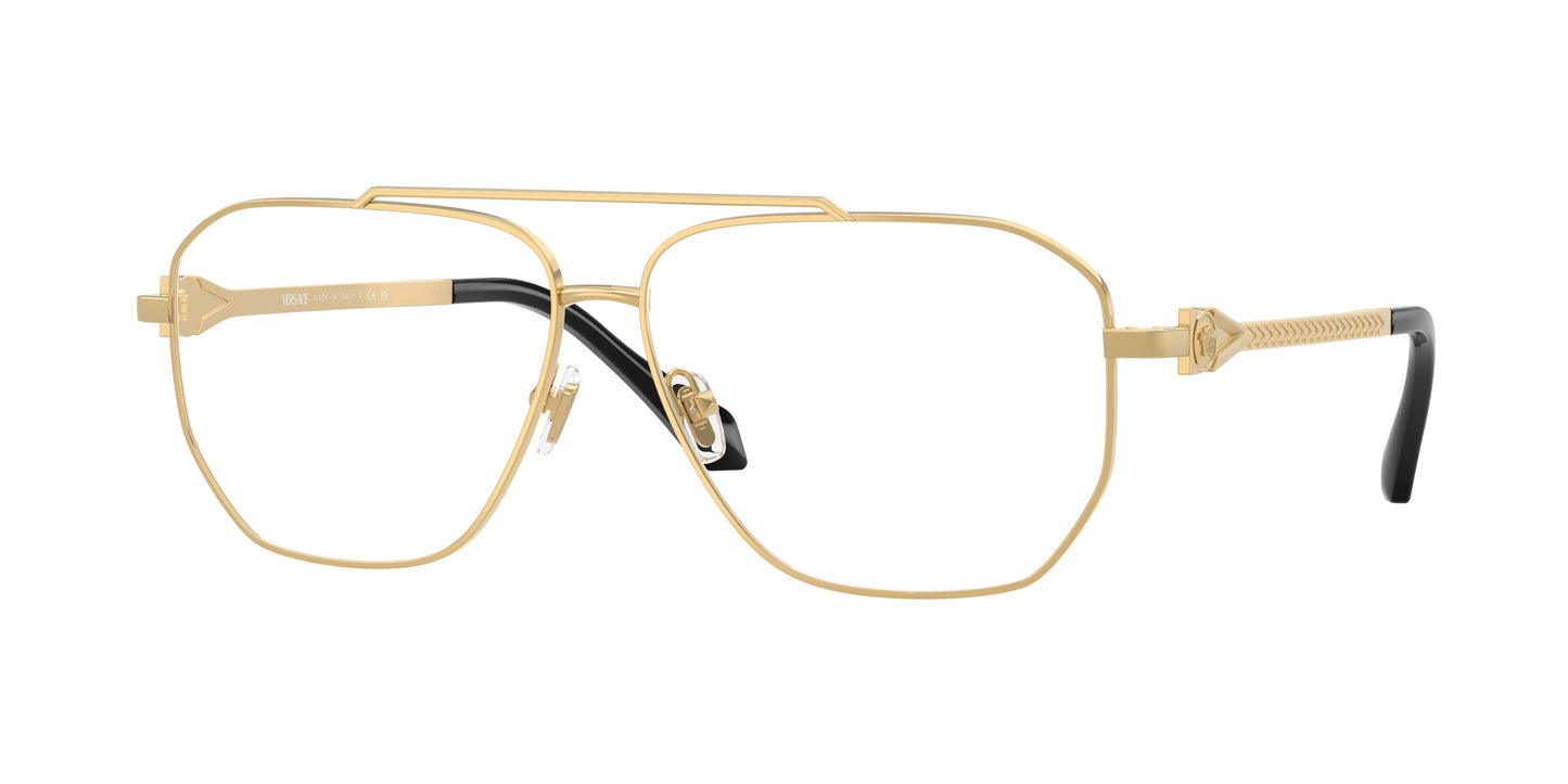 Versace VE1307 Square Eyeglasses  1002-Gold 59-140-12 - Color Map Gold