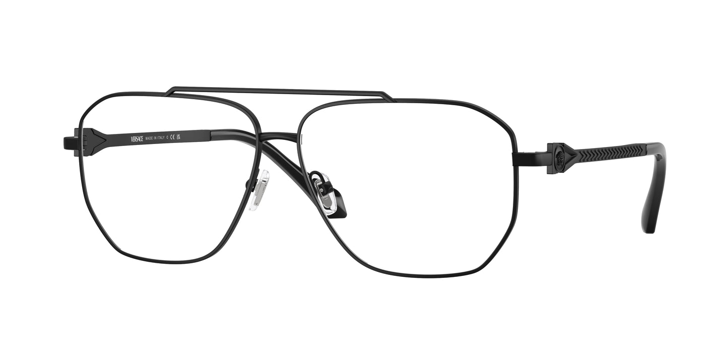Versace VE1307 Square Eyeglasses  1436-Matte Black 59-140-12 - Color Map Black
