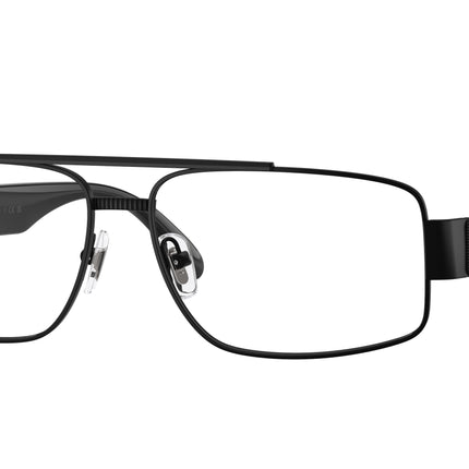 Versace VE1317 Rectangle Eyeglasses  1436-Matte Black 58-145-14 - Color Map Black