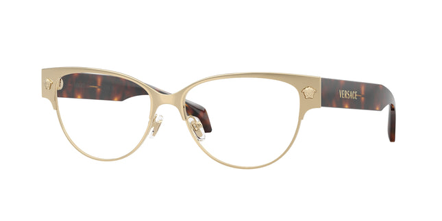 Versace VE1318 Cat Eye Eyeglasses  1252-Pale Gold 53-140-15 - Color Map Gold