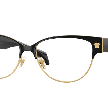 Versace VE1318 Cat Eye Eyeglasses  1433-Black/Gold 53-140-15 - Color Map Black