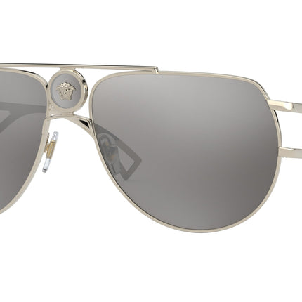 Versace VE2225 Pilot Sunglasses  12526G-Pale Gold 60-140-15 - Color Map Gold