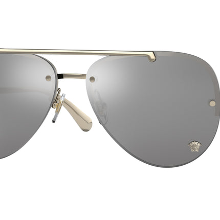 Versace VE2231 Pilot Sunglasses  12526G-Pale Gold 60-140-14 - Color Map Gold