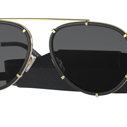 Versace VE2232 Pilot Sunglasses  143887-Black 61-145-18 - Color Map Black