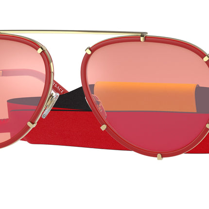 Versace VE2232 Pilot Sunglasses  1472C8-Red 61-145-18 - Color Map Red
