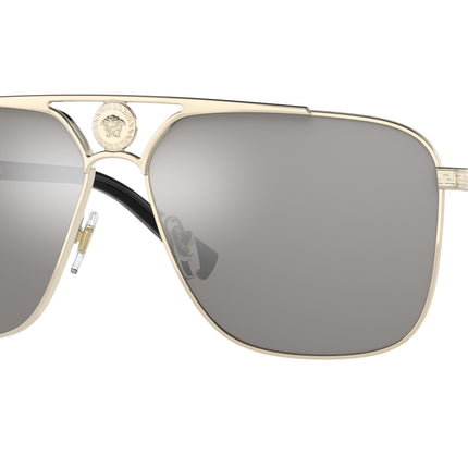 Versace VE2238 Rectangle Sunglasses  12526G-Pale Gold 61-140-13 - Color Map Gold