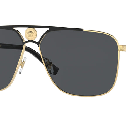 Versace VE2238 Rectangle Sunglasses  143687-Gold/Matte Black 61-140-13 - Color Map Gold