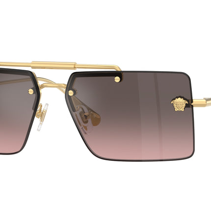 Versace VE2245 Rectangle Sunglasses  100258-Gold 60-145-13 - Color Map Gold