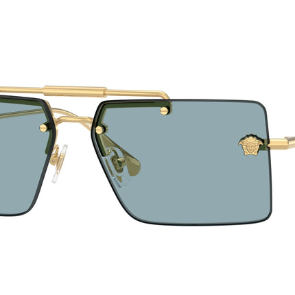 Versace VE2245 Rectangle Sunglasses  100280-Gold 60-145-13 - Color Map Gold