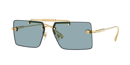 Versace VE2245 Rectangle Sunglasses  100280-Gold 60-145-13 - Color Map Gold
