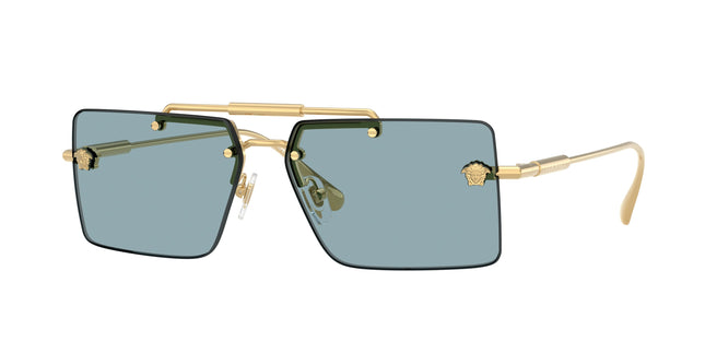 Versace VE2245 Rectangle Sunglasses  100280-Gold 60-145-13 - Color Map Gold