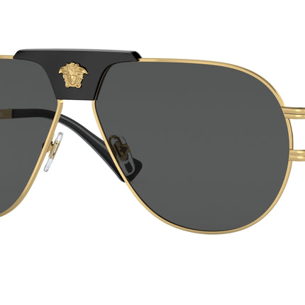 Versace VE2252 Pilot Sunglasses  100287-Gold 63-145-12 - Color Map Gold