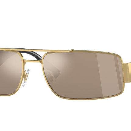 Versace VE2257 Rectangle Sunglasses  10025A-Gold 60-145-16 - Color Map Gold