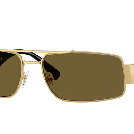 Versace VE2257 Rectangle Sunglasses  100273-Gold 60-145-16 - Color Map Gold