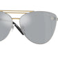 Versace VE2267 Cat Eye Sunglasses  15141U-Silver/Gold 64-140-14 - Color Map Silver
