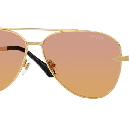 Versace VE2283 Pilot Sunglasses  1002EL-Gold 61-140-13 - Color Map Gold