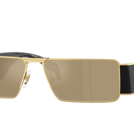 Versace VE2286 Rectangle Sunglasses  100203-Gold 57-140-14 - Color Map Gold