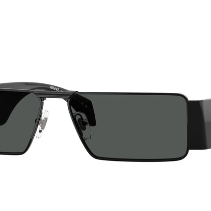 Versace VE2286 Rectangle Sunglasses  100987-Black 57-140-14 - Color Map Black
