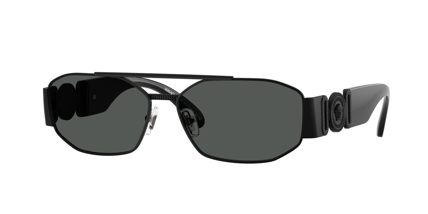 Versace VE2287 Irregular Sunglasses  126187-Matte Black 58-140-14 - Color Map Black