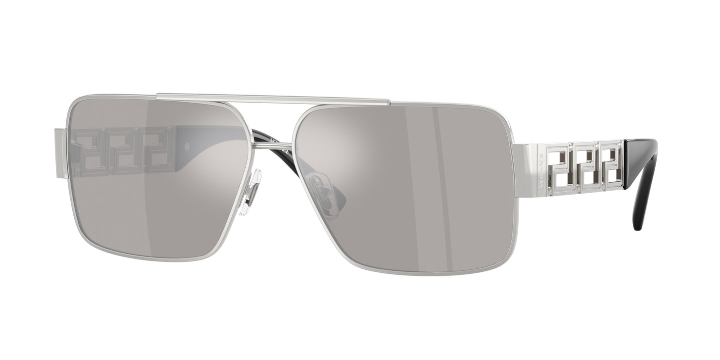 Versace VE2290 Rectangle Sunglasses  10016G-Silver 61-145-13 - Color Map Silver