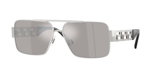 Versace VE2290 Rectangle Sunglasses  10016G-Silver 61-145-13 - Color Map Silver