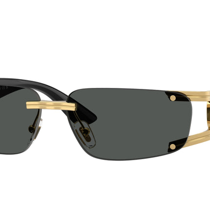 Versace VE2291 Rectangle Sunglasses  100287-Gold 59-115-13 - Color Map Gold