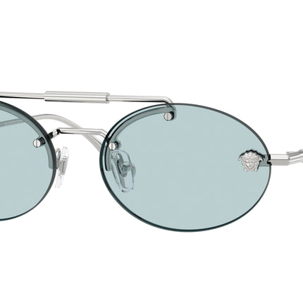 Versace VE2295 Oval Sunglasses  1000/1-Silver 56-145-16 - Color Map Silver