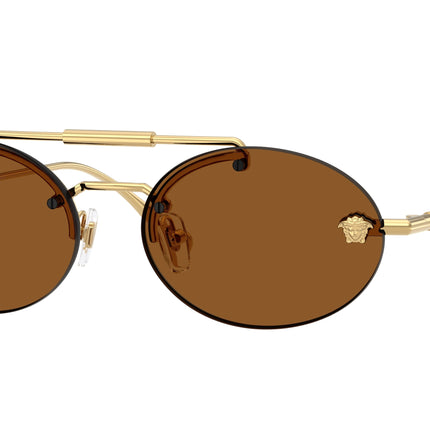 Versace VE2295 Oval Sunglasses  100273-Gold 56-145-16 - Color Map Gold