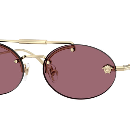 Versace VE2295 Oval Sunglasses  12521A-Pale Gold 56-145-16 - Color Map Gold