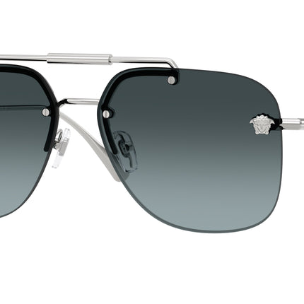 Versace VE2296 Square Sunglasses  1000V1-Silver 60-145-14 - Color Map Silver