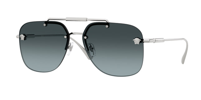 Versace VE2296 Square Sunglasses  1000V1-Silver 60-145-14 - Color Map Silver