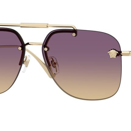 Versace VE2296 Square Sunglasses  125270-Pale Gold 60-145-14 - Color Map Gold
