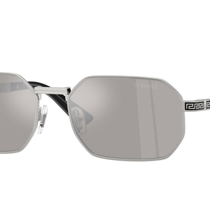 Versace VE2297 Rectangle Sunglasses  10006G-Silver 54-145-16 - Color Map Silver