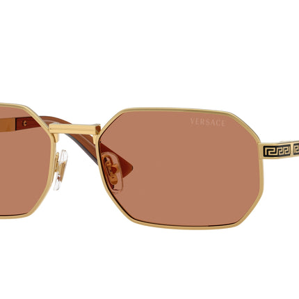 Versace VE2297 Rectangle Sunglasses  100273-Gold 54-145-16 - Color Map Gold