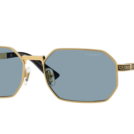 Versace VE2297 Rectangle Sunglasses  100280-Gold 54-145-16 - Color Map Gold