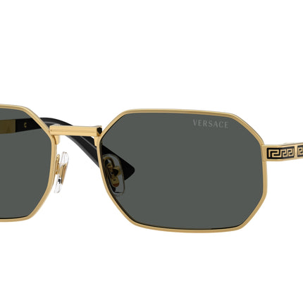 Versace VE2297 Rectangle Sunglasses  100287-Gold 54-145-16 - Color Map Gold