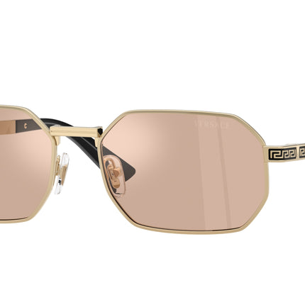 Versace VE2297 Rectangle Sunglasses  1252/5-Pale Gold 54-145-16 - Color Map Gold