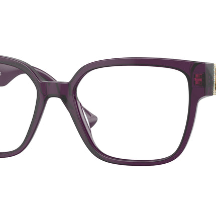 Versace VE3329B Square Eyeglasses  5384-Transparent Plum 54-145-17 - Color Map Violet