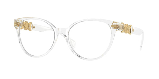 Versace VE3334 Cat Eye Eyeglasses  148-Crystal 53-140-17 - Color Map Transparent
