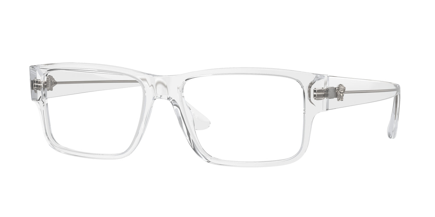 Versace VE3342 Rectangle Eyeglasses  148-Crystal 57-150-17 - Color Map Transparent