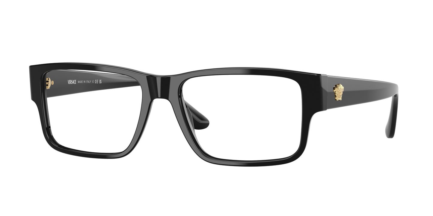 Versace VE3342 Rectangle Eyeglasses  5360-Black 57-150-17 - Color Map Black