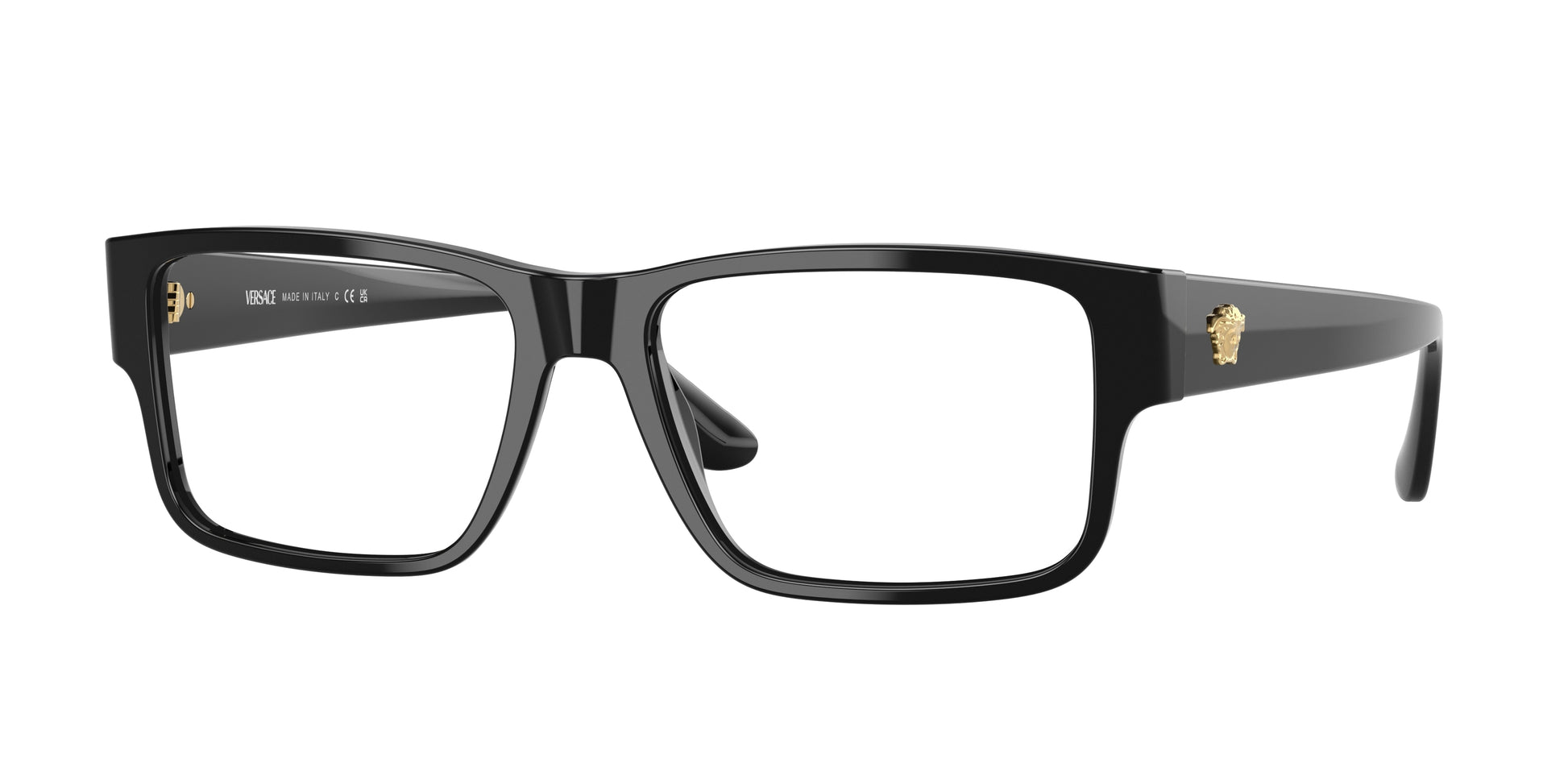 Versace VE3342 Rectangle Eyeglasses  5360-Black 57-150-17 - Color Map Black