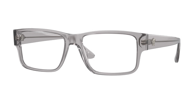 Versace VE3342 Rectangle Eyeglasses  593-Grey Transparent 55-150-17 - Color Map Grey