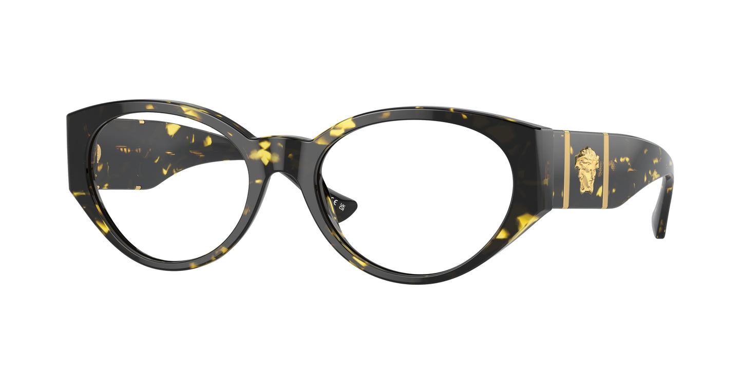 Versace VE3345 Oval Eyeglasses  5428-Havana 54-140-18 - Color Map Tortoise
