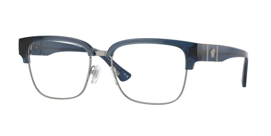 Versace VE3348 Square Eyeglasses  5292-Blue Transparent 55-150-17 - Color Map Blue