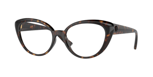 Versace VE3349U Oval Eyeglasses  108-Havana 53-140-17 - Color Map Tortoise