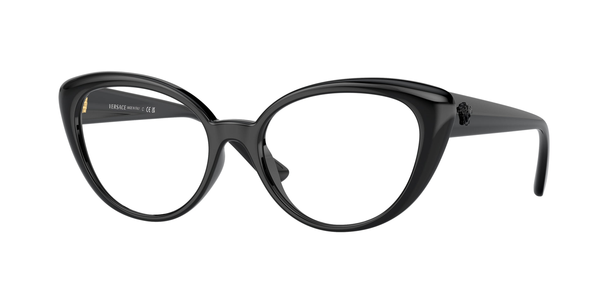 Versace VE3349U Oval Eyeglasses  GB1-Black 53-140-17 - Color Map Black